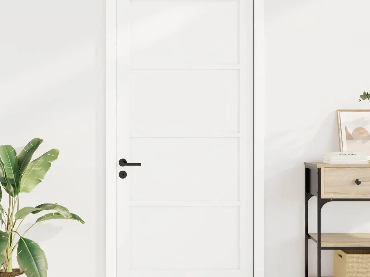 Billede 3 - Indvendig dør i krydsfinér - hvid 93 x 211 cm