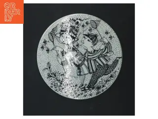 Dekorativ porcelænsvægplade fra Bjørn Wiinblad (str. Ø 15 cm)