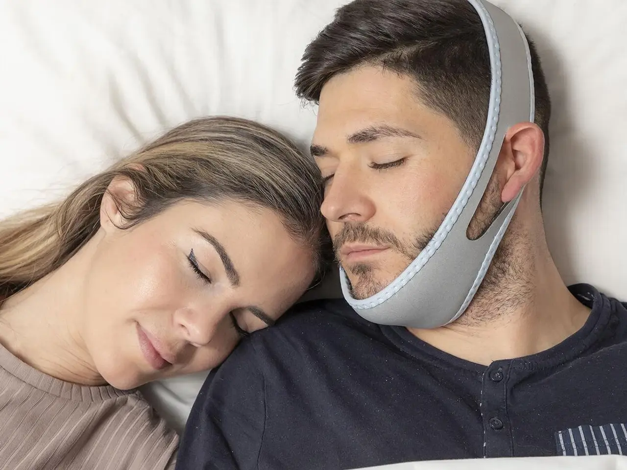 Billede 1 - Anti-snorkebånd Stosnore - grå/blå, onesize