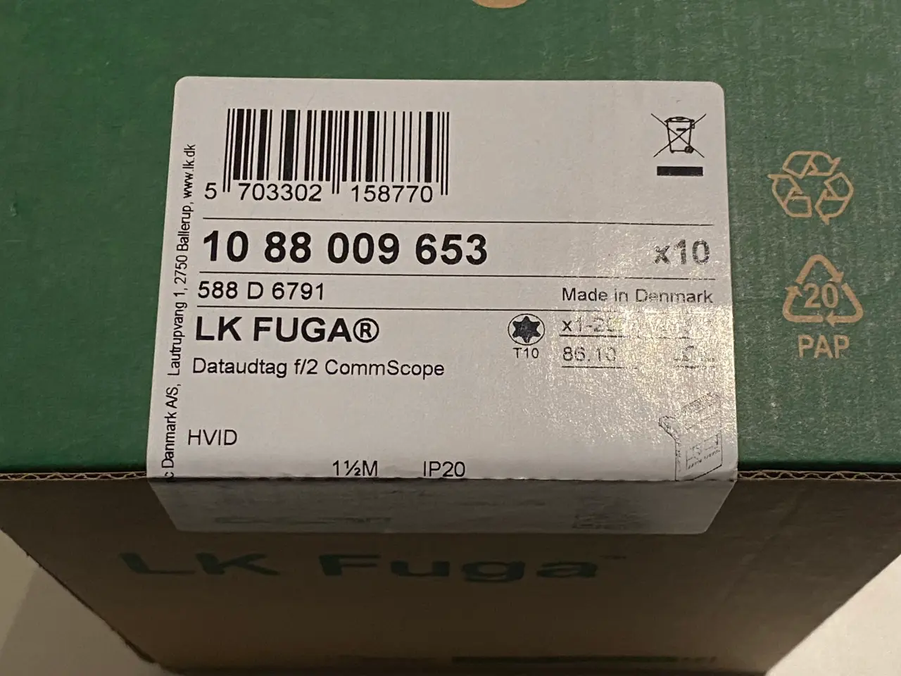 Billede 4 - Netværksudtag, 1,5 modul, Systimax/CommScope, FUGA