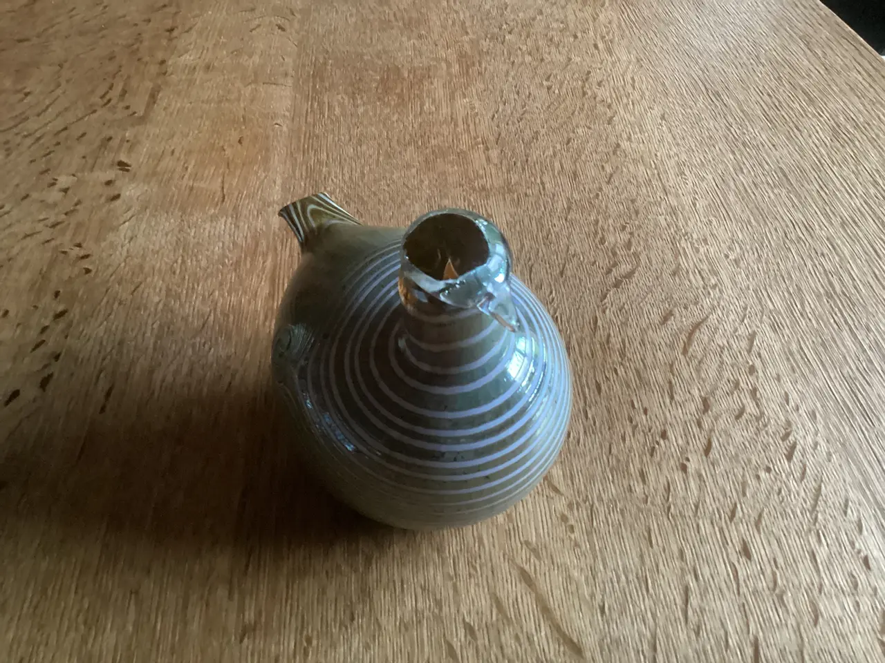 Billede 5 - Iittala grøn og hvidstribet Glasfugl Oiva Toikka