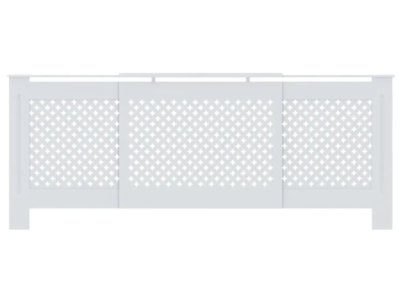 Billede 3 - Radiatorskjuler 205 cm i hvid MDF - justerbar lamelmodel
