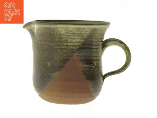 Keramisk kande med trekant mønster (str. Ø 13 cm længde 13 cm)