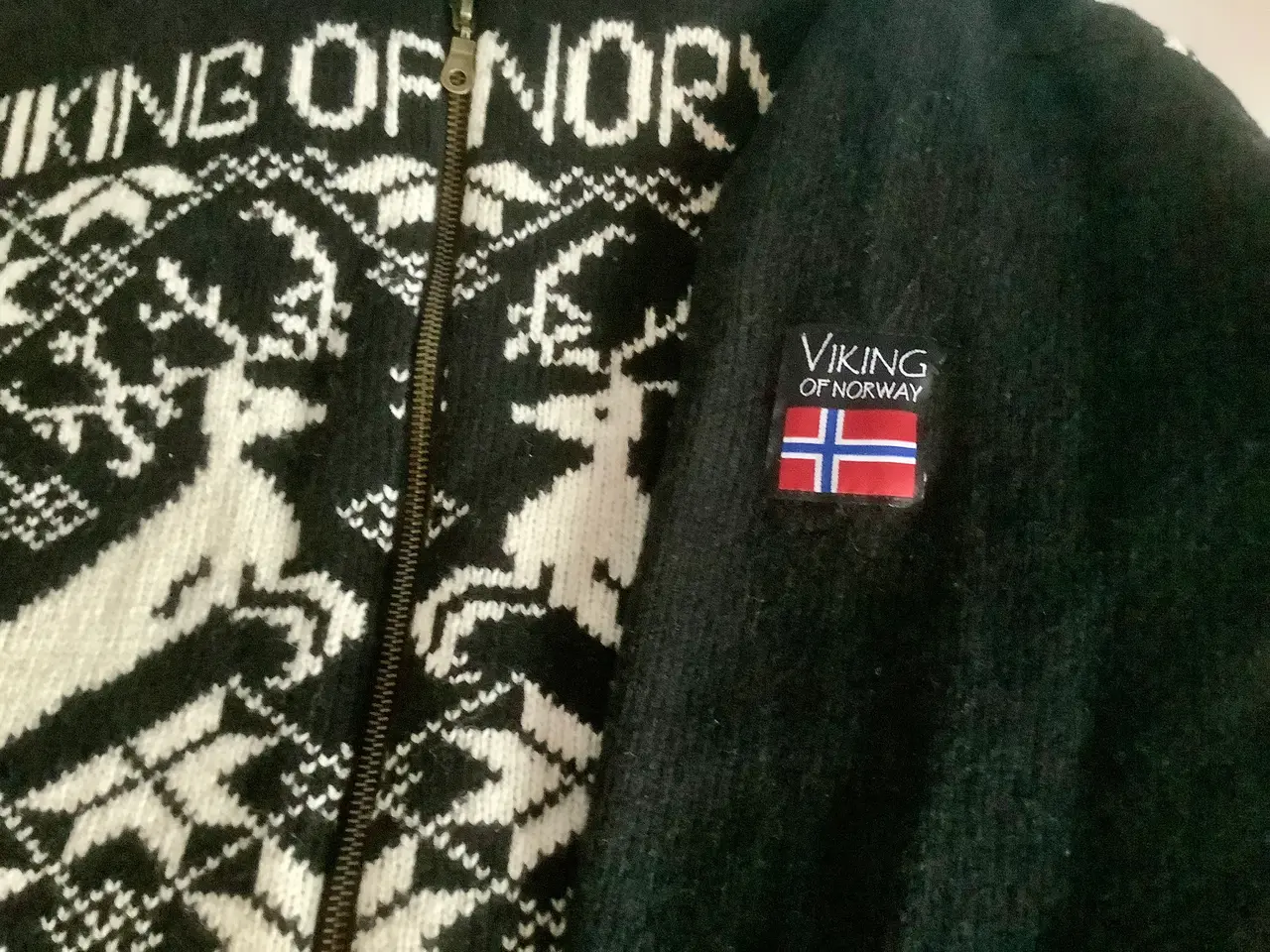 Billede 4 - Viking of Norway strik trøje med vindtæt foer.