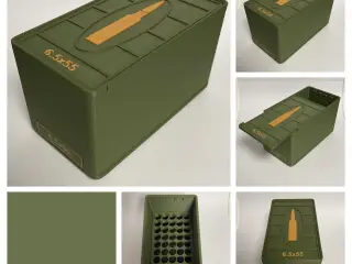 Ammo-opbevaringsboks – 6,5×55 (50 patroner)