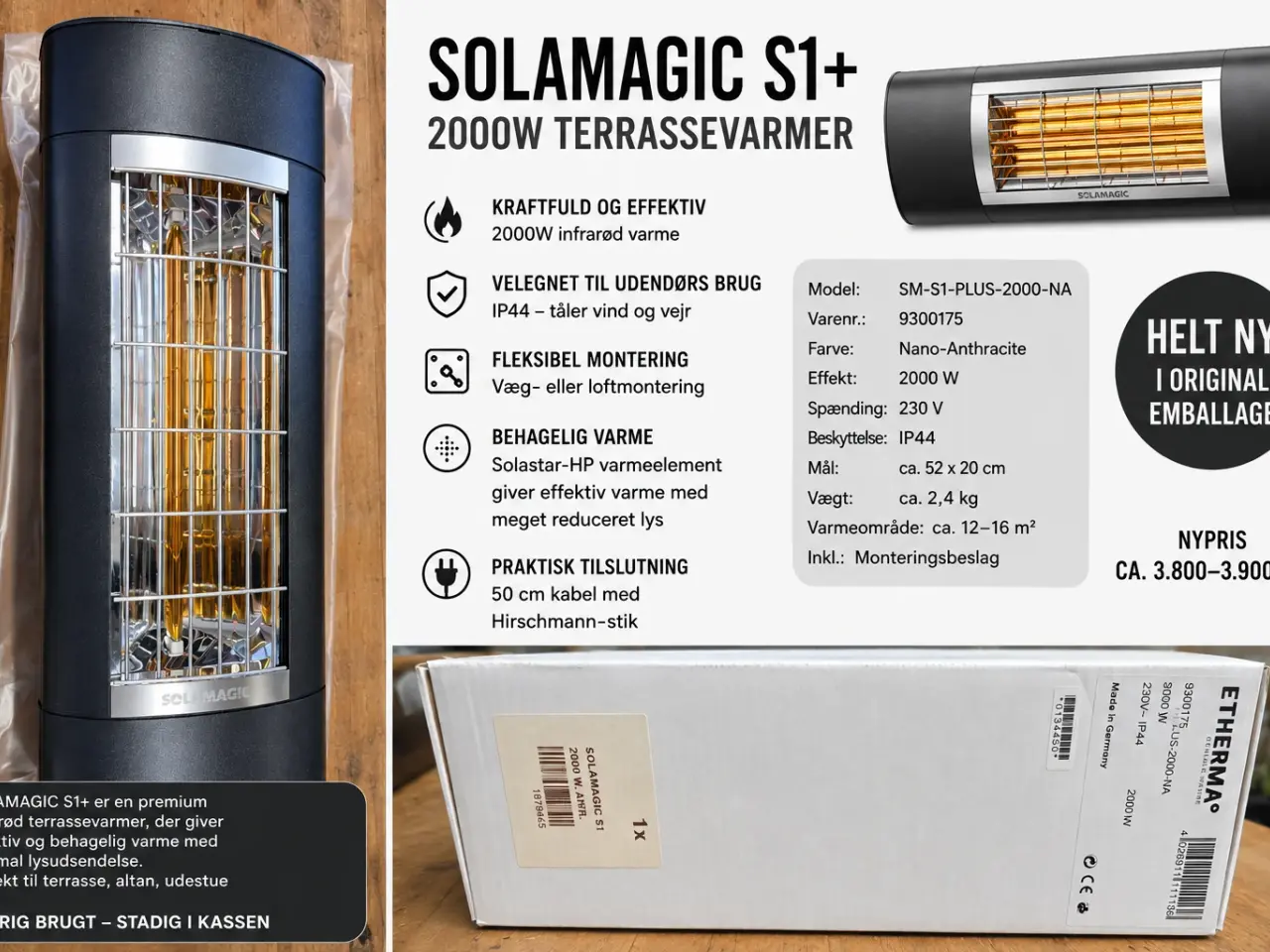 Billede 1 - SOLAMAGIC S1+ 2000 W terrassevarmer – helt ny