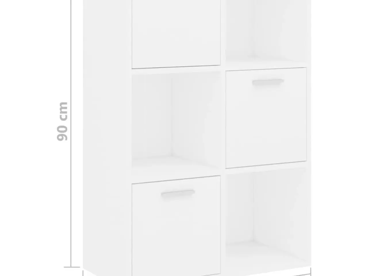Billede 9 - Kontorreol 60x29,5x90 cm konstrueret træ hvid