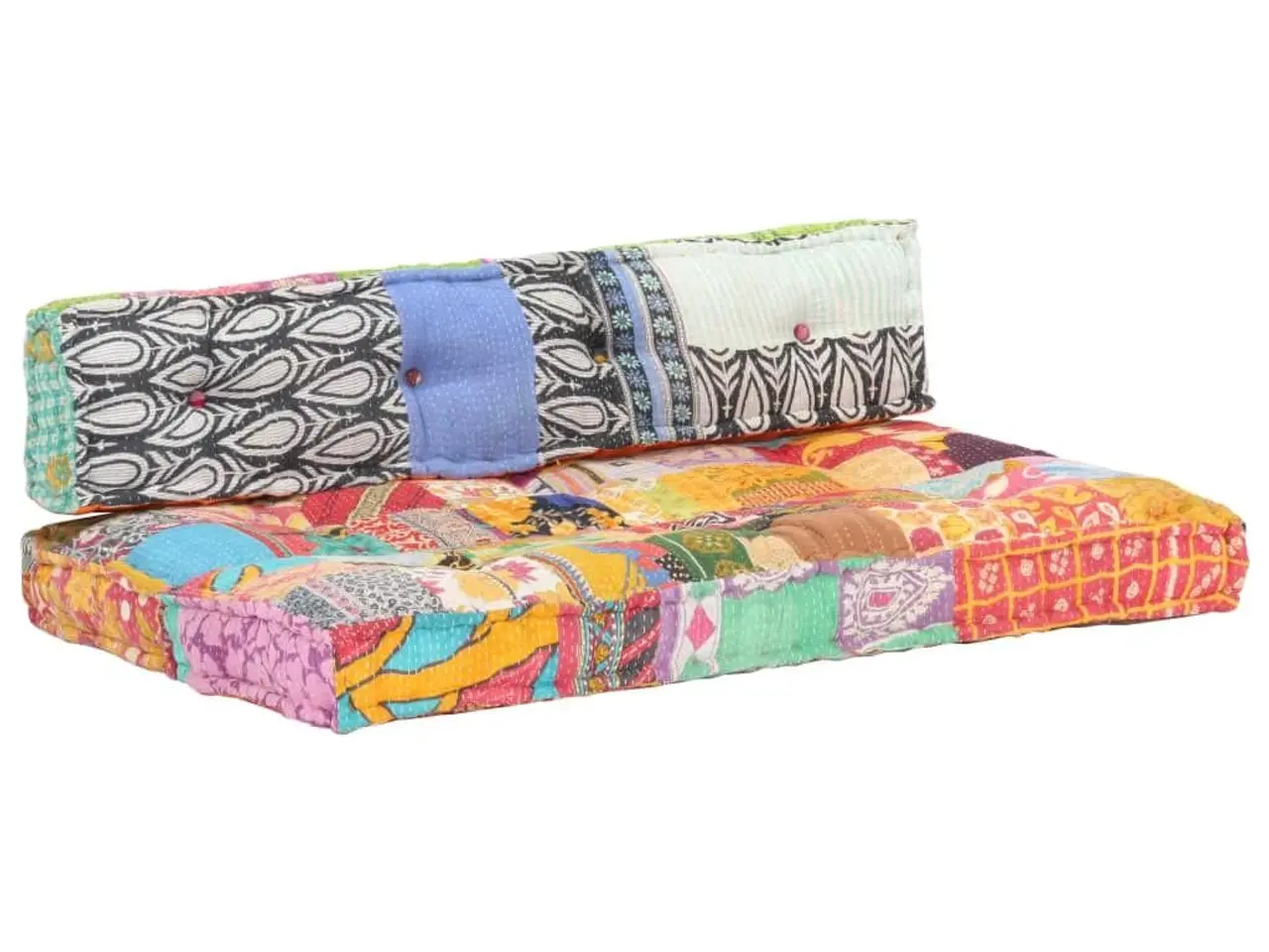 Billede 11 - Pallehynde i patchwork - flerfarvet 120 x 80 x 39 cm