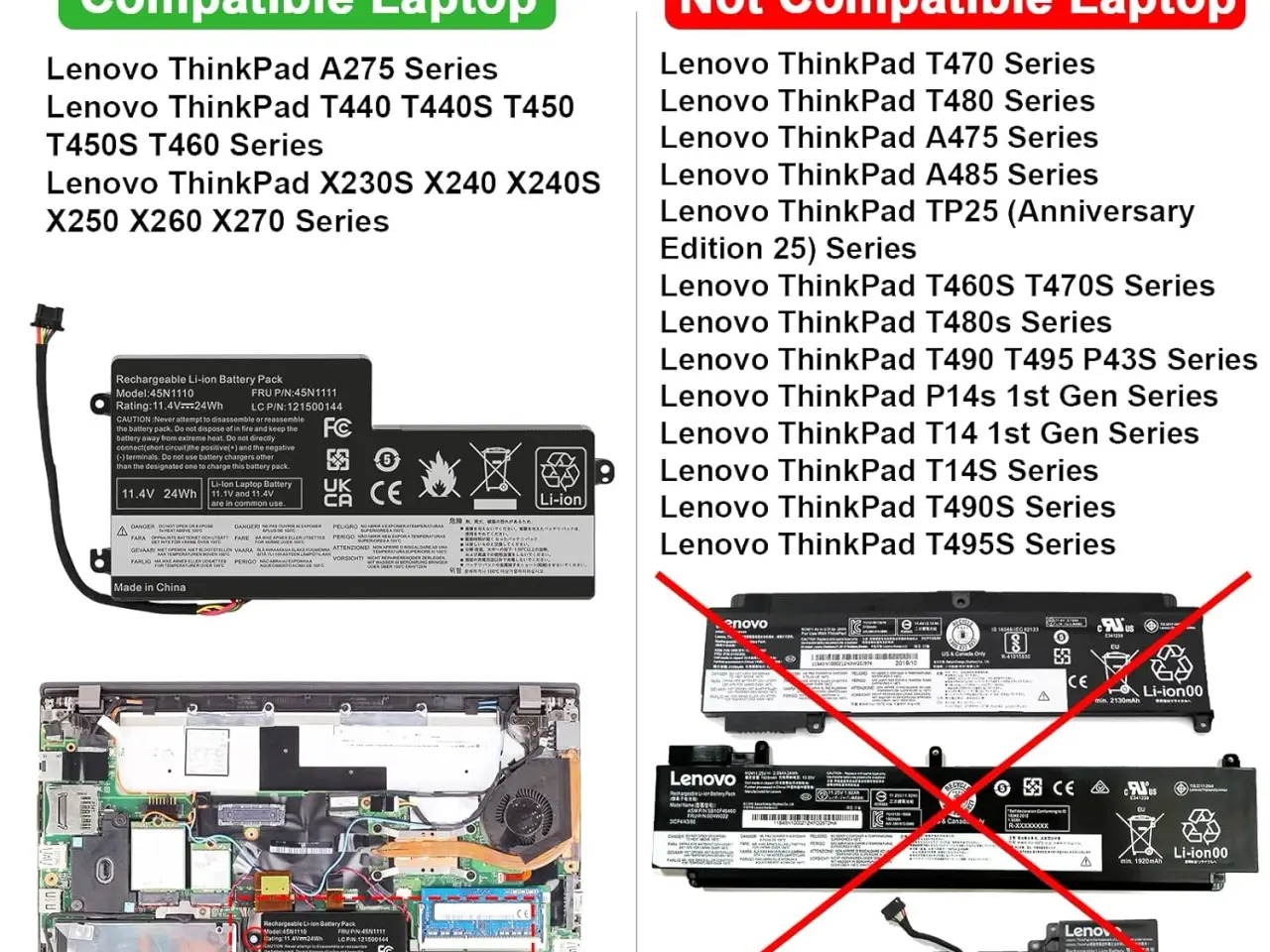 Billede 2 - Batteri internt til Lenovo