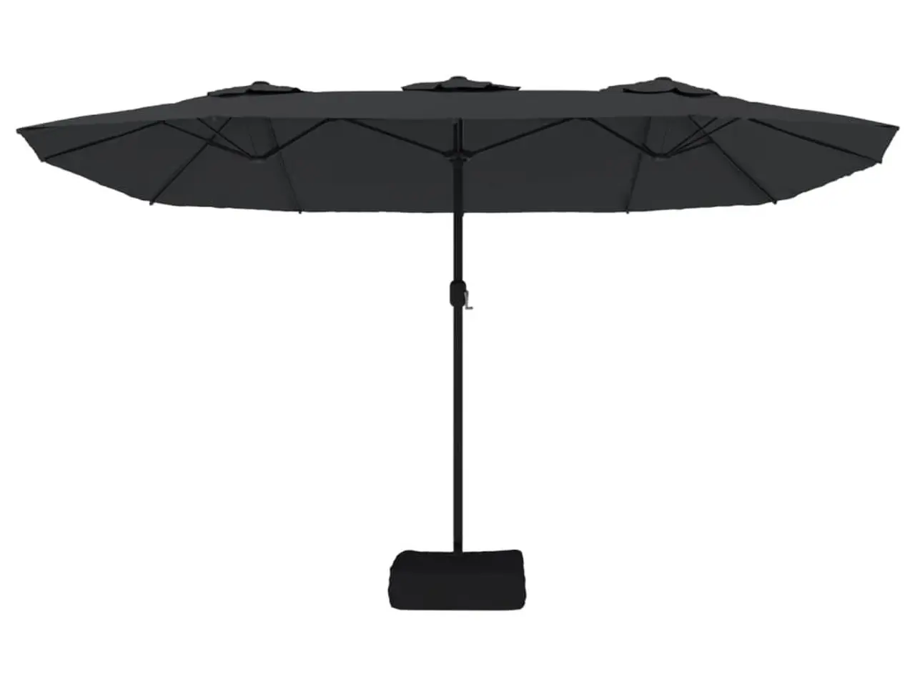 Billede 4 - Parasol m. dobbelt parasoldug 449x265 cm sort