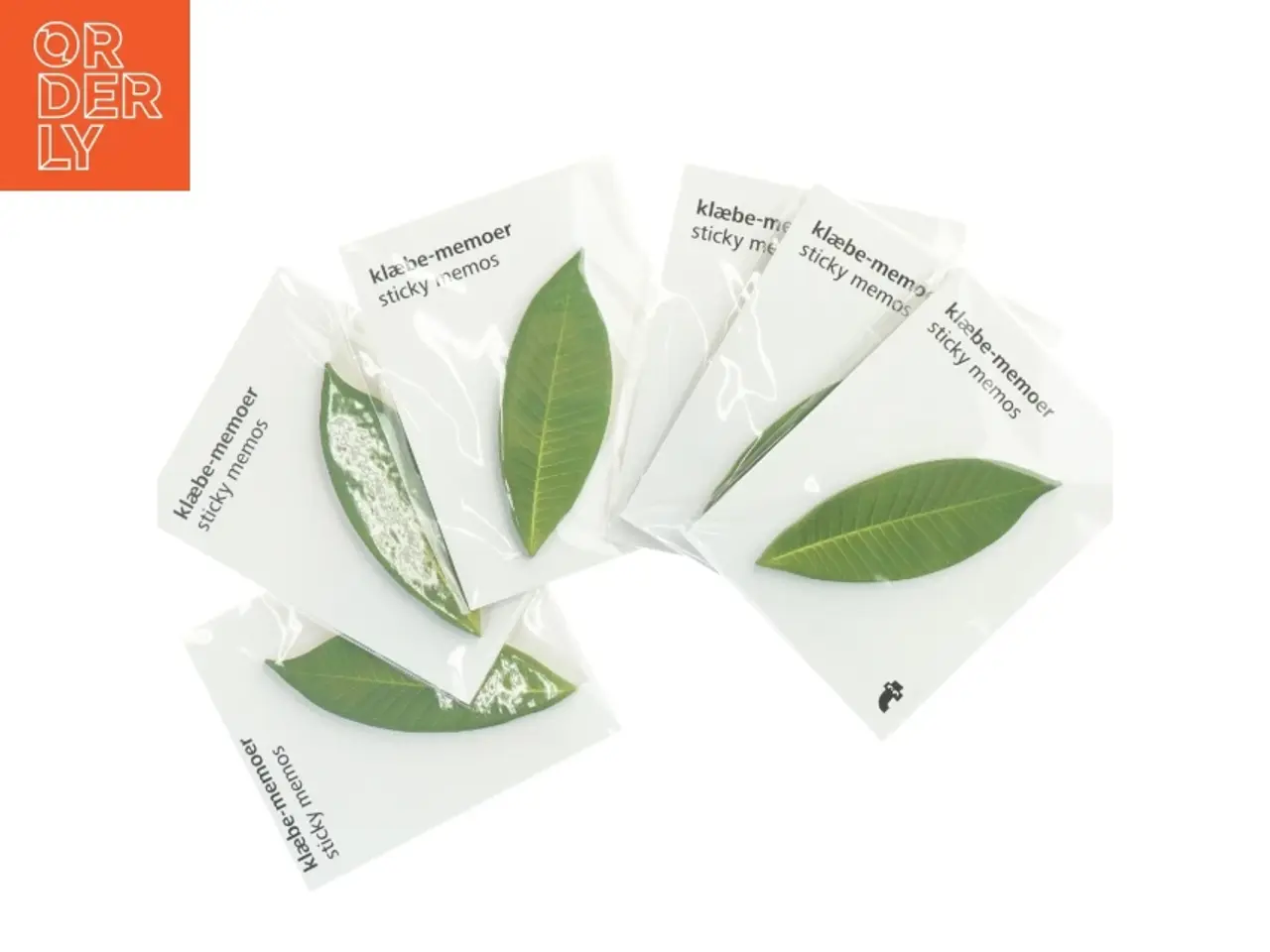 Billede 1 - Seks pakker selvklæbende memoer (post-it notes) i bladform (10 cm)