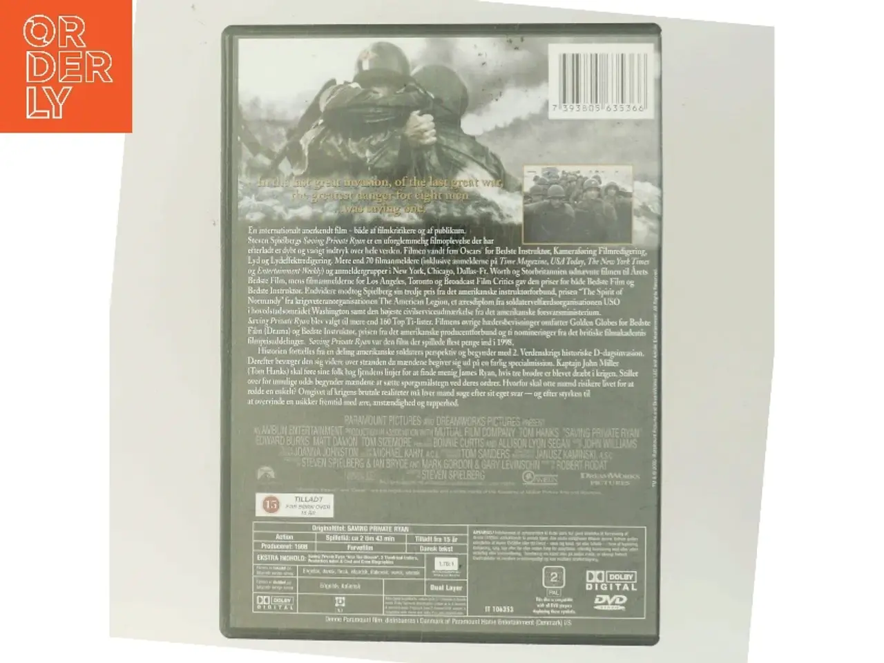 Billede 3 - Saving Private Ryan med Tom Hanks (DVD)