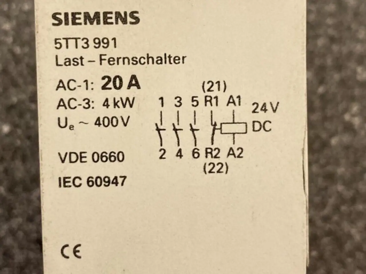 Billede 1 - Siemens 5TT3 991 Load Remote kontakt 20A 400V 24V