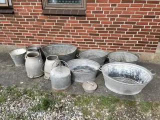 Zink baljer / mælkejunger / zink of stål spand