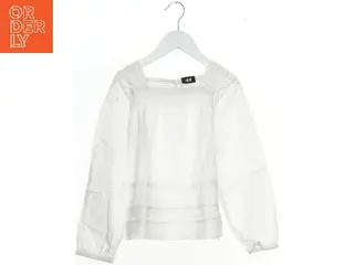 Hvid langærmet bluse fra H&M (str. 128)