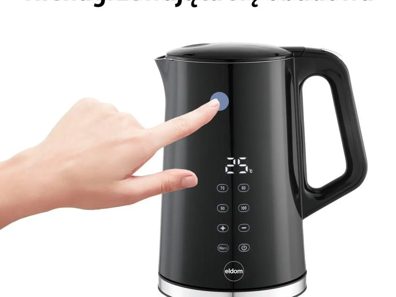Billede 2 - ELDOM C540 Jetty ledningsfri elkedel med temperaturkontrol 1,7 l sort