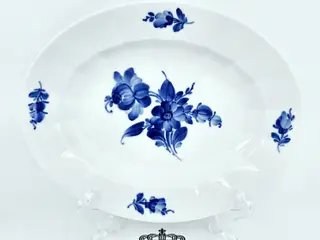 Blå Blomst Kantet Ovalt Fad nr. 10-8605. sortering 2