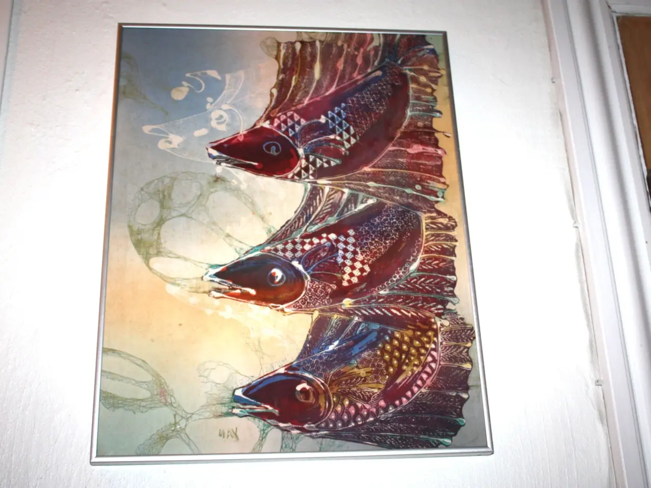 Billede 1 - Billede Portræt af fisk 57,5 cm x 44,5 cm