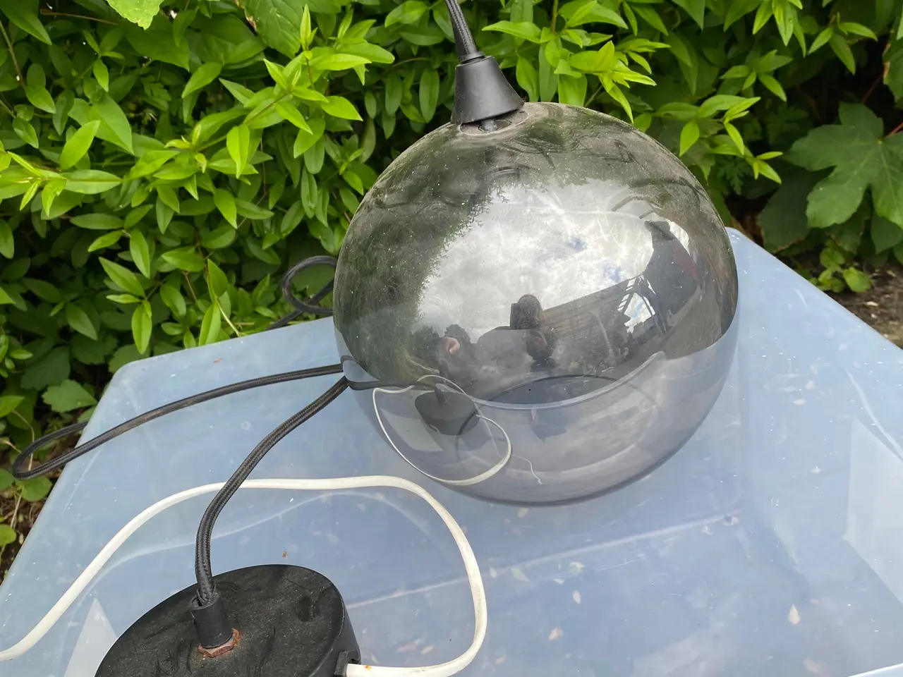 Billede 7 - Smuk røgfarvet glaspendel / loftslampe