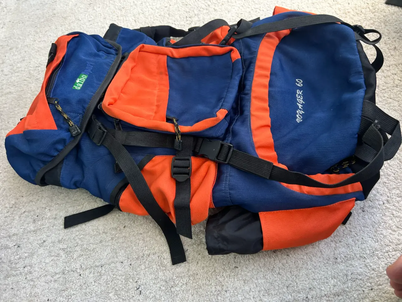 Billede 2 - Tattoo Voyager 60 vandrerygsæk blå/orange 60L