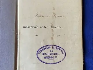 Karakter og Vidnesbyrd for Valdemar Pedersen - Kommunens Betalingsskole - Istedgade 22 - 1908