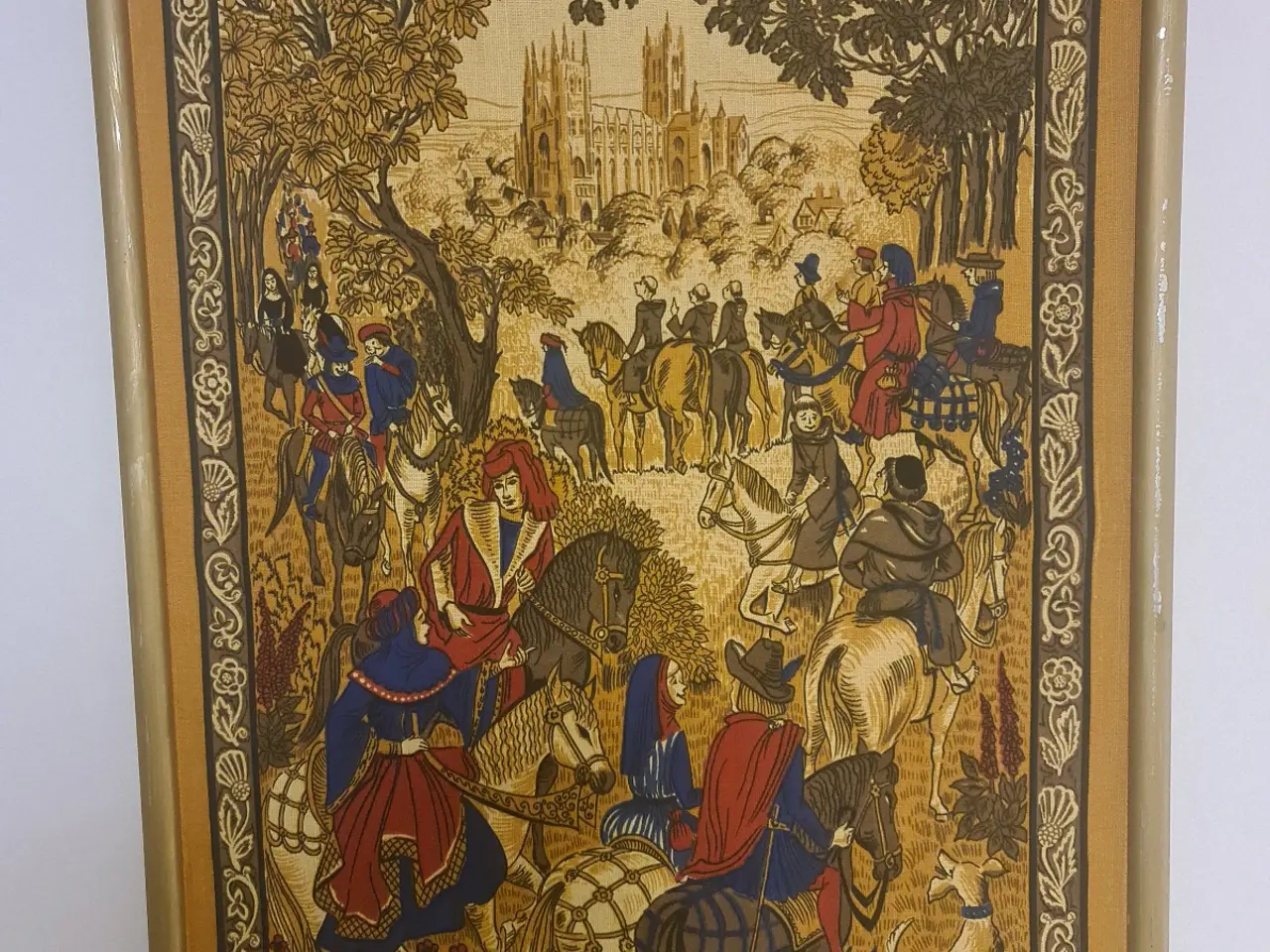 Billede 2 - Vintage billedtryk på stof – Pilgrimage to Canterb