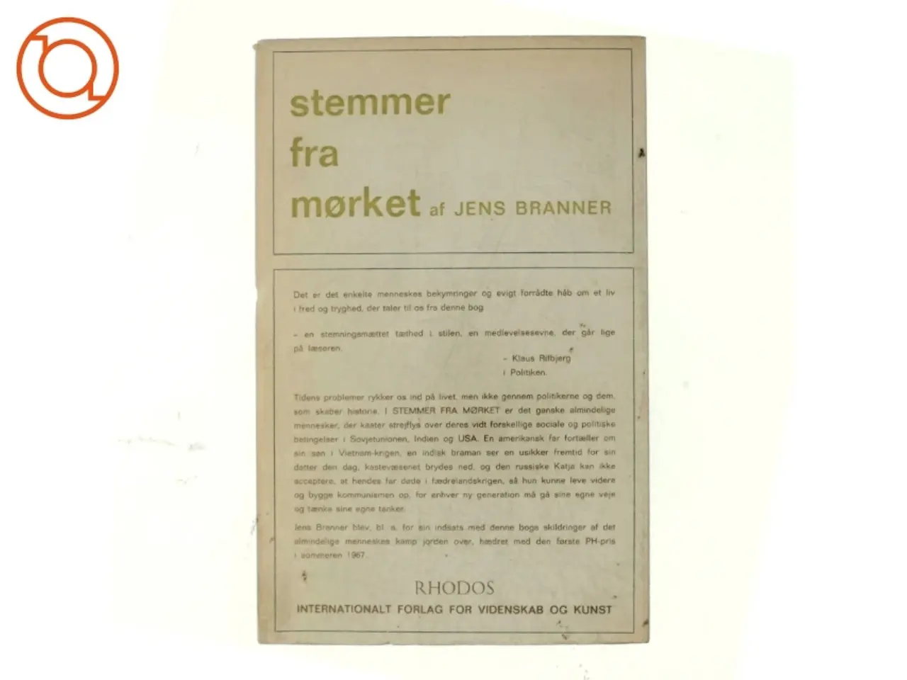 Billede 3 - Stemmer fra Mørket af Jens Branner (bog)