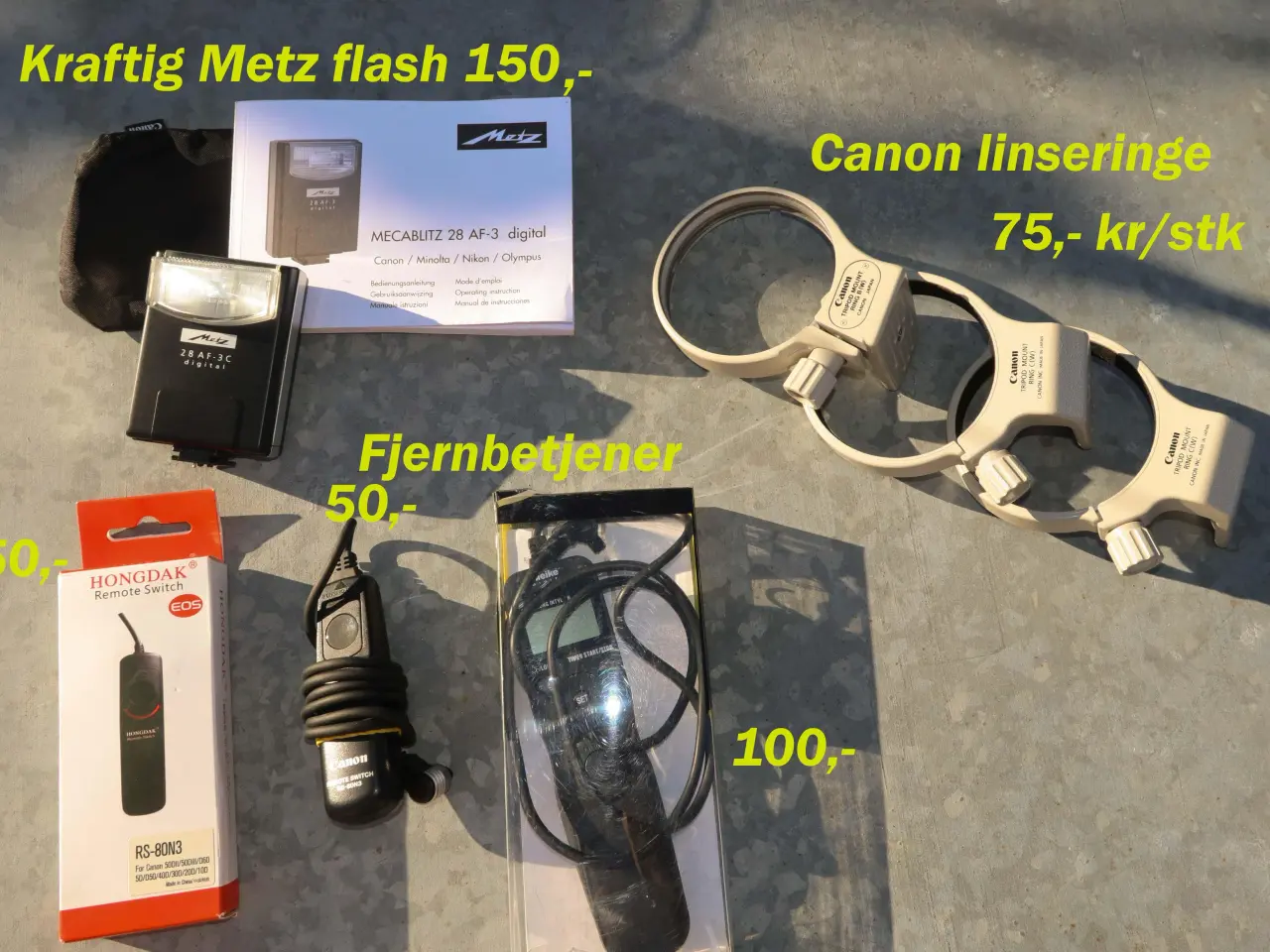 Billede 1 - Metz Flash, 3 Canon fjbt, 3 canon objektivringe.
