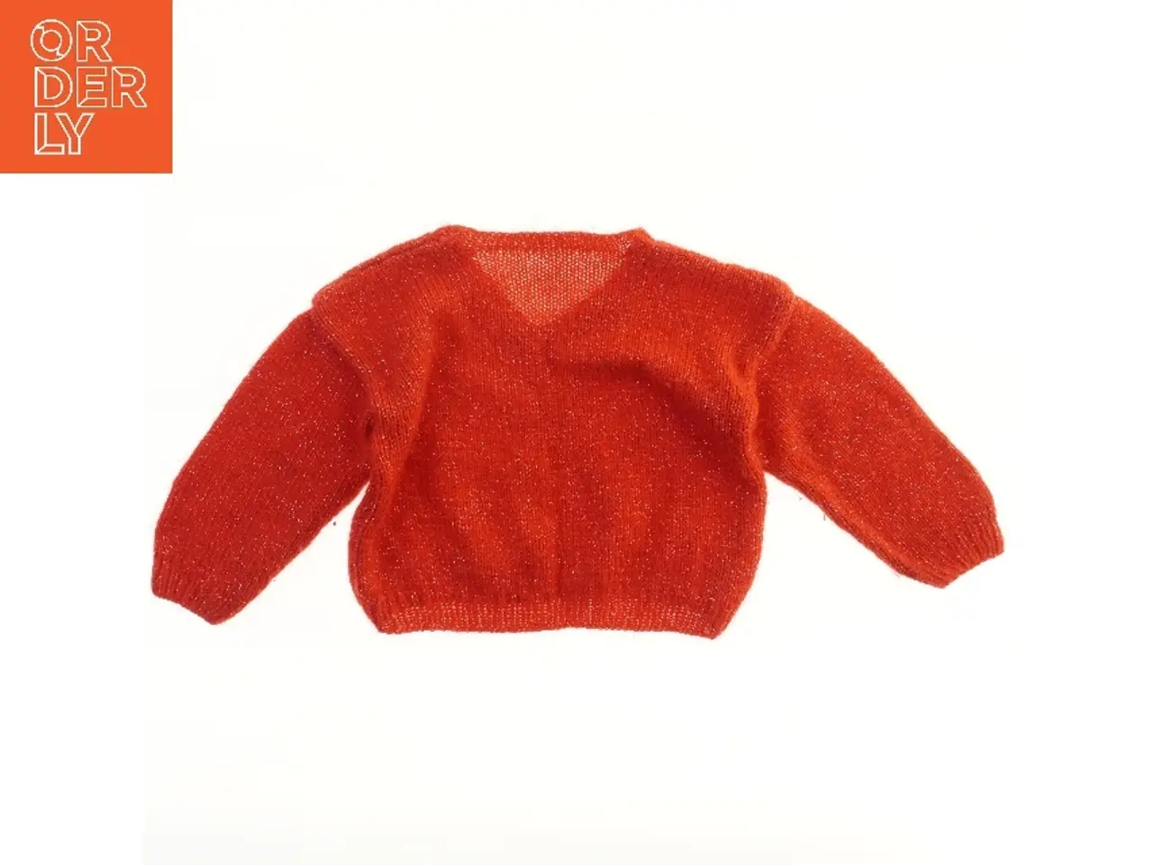 Billede 2 - Rød glimmer stiktrøje ca 3-4 år(str. 36x33,5 cm)