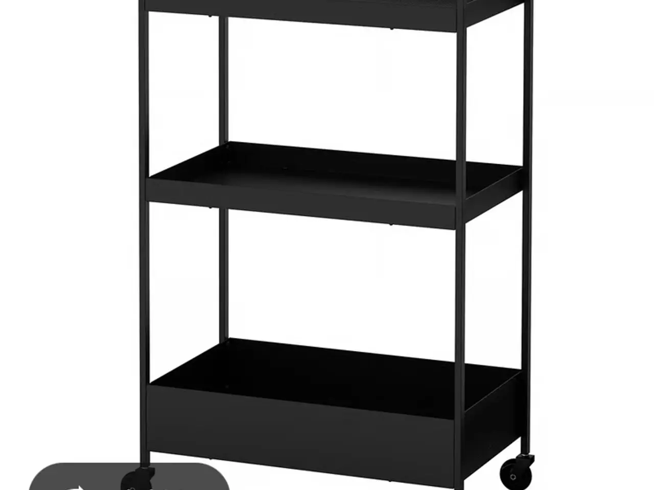 Billede 1 - Ikea rullebord sort usamlet