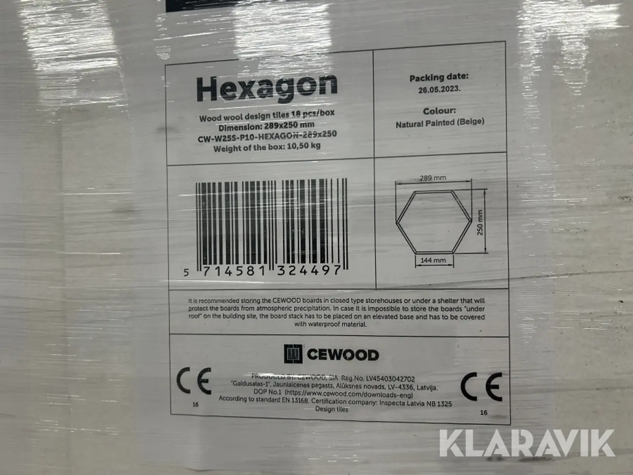 Billede 3 - Træbeton Hexagon Natural 1 palle, 576 styk