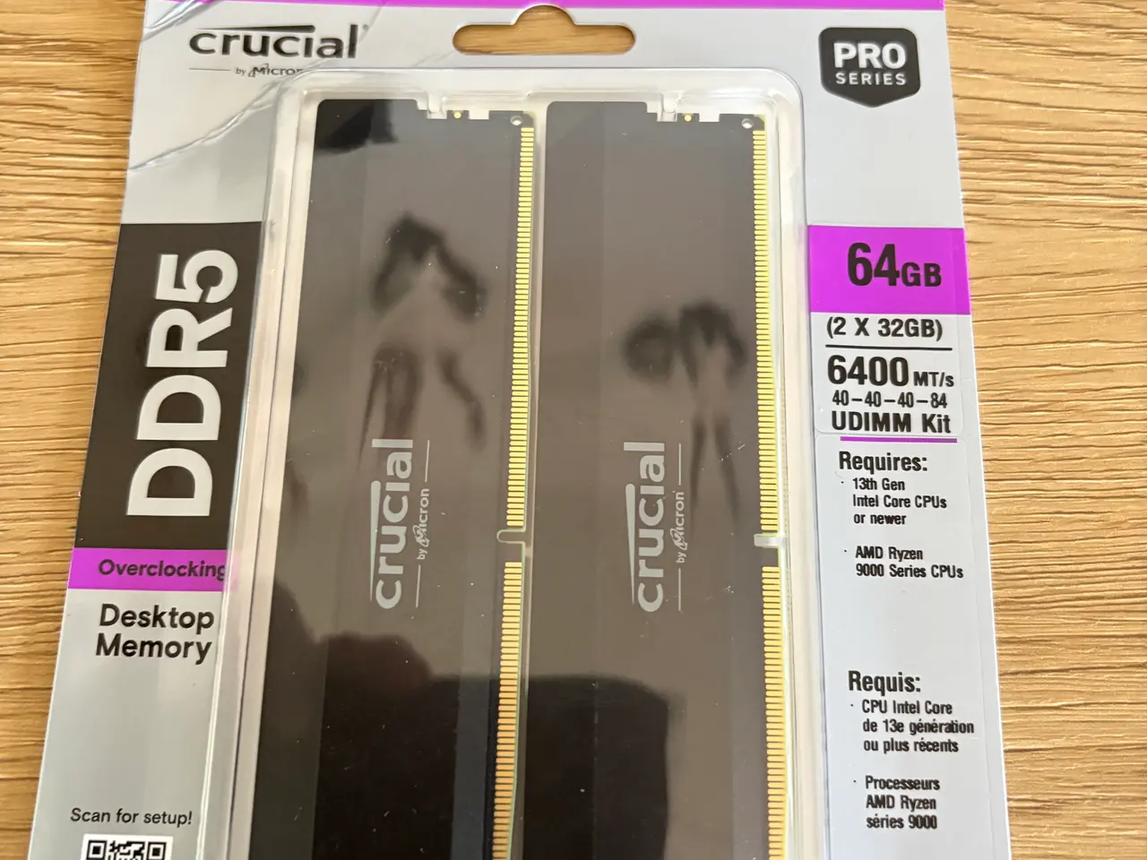 Billede 3 - 2X32GB Crucial Pro DDR5 Ram (6400 Mhz)