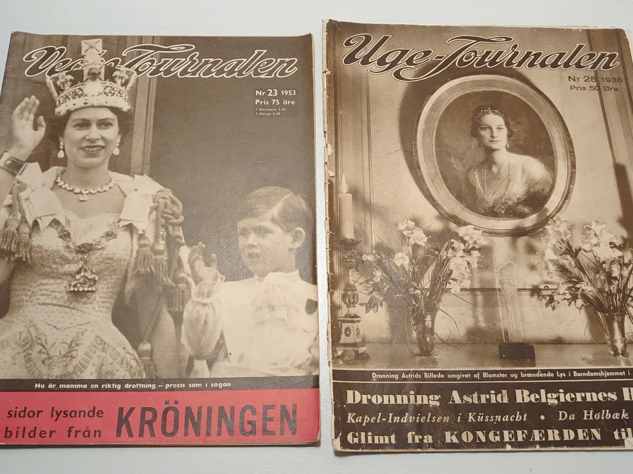 Billede 3 - 4 stk gamle Vecka-Journalen. Svensk ugeblad.