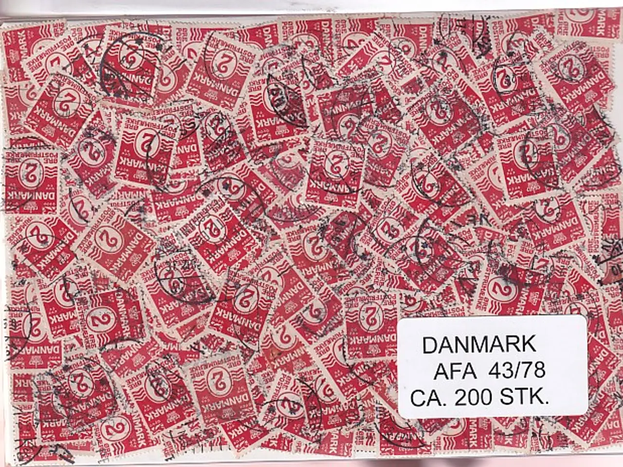 Billede 1 - Danmark 200 stk Afa 43/78 Stemplet/ustemplet.