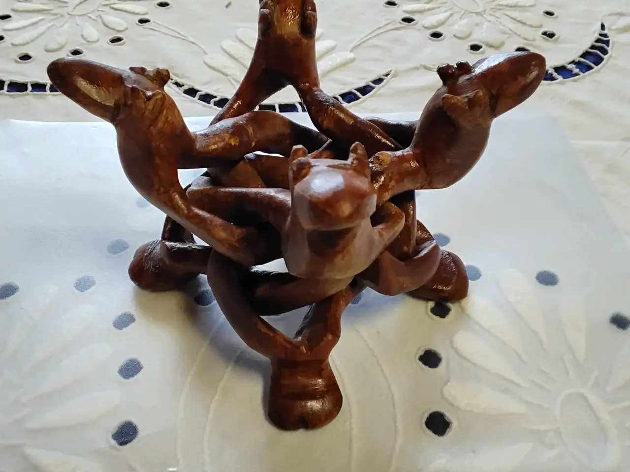 Billede 1 - "Unity" skulptur vintage - sammenflettede kameler