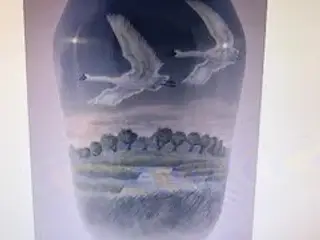 Royal Copenhagen Vase med svaner