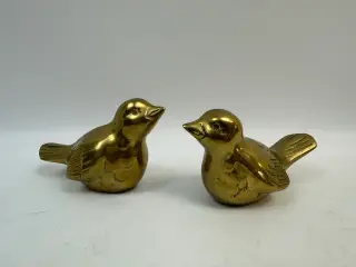 2 stk. fugle / spurve i messing (retro)