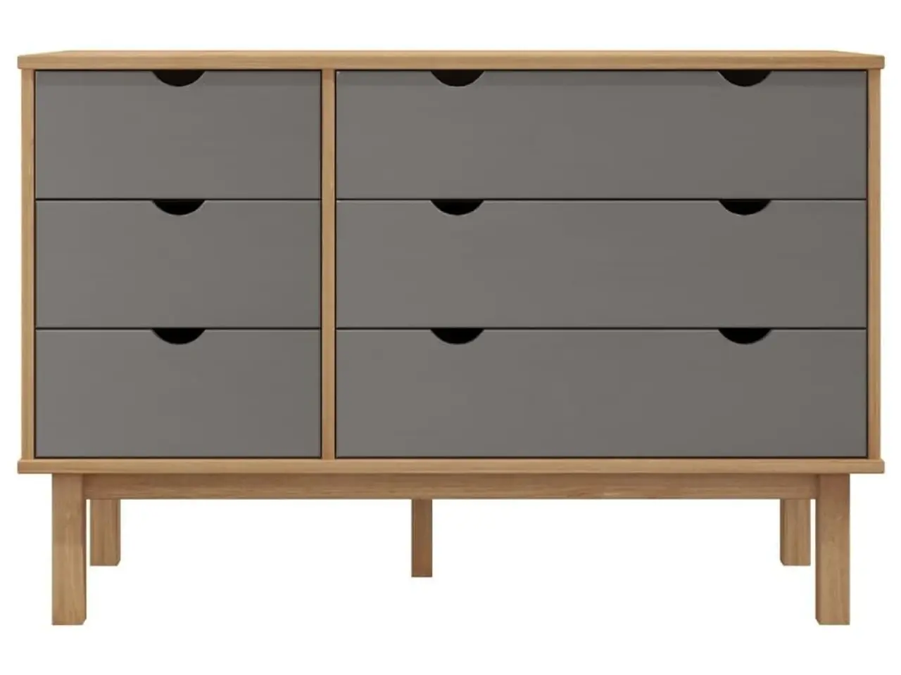 Billede 3 - Kommode OTTA 111 x 43 x 73,5 cm - brun og grå