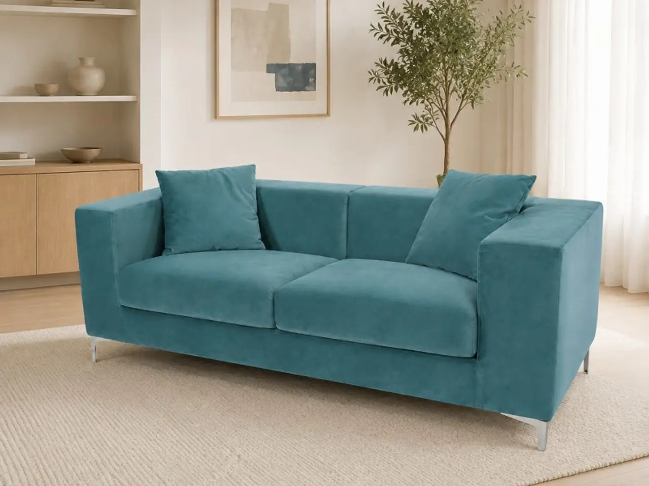 Billede 2 - Turkis 3 pers sofa Turkis Velour
