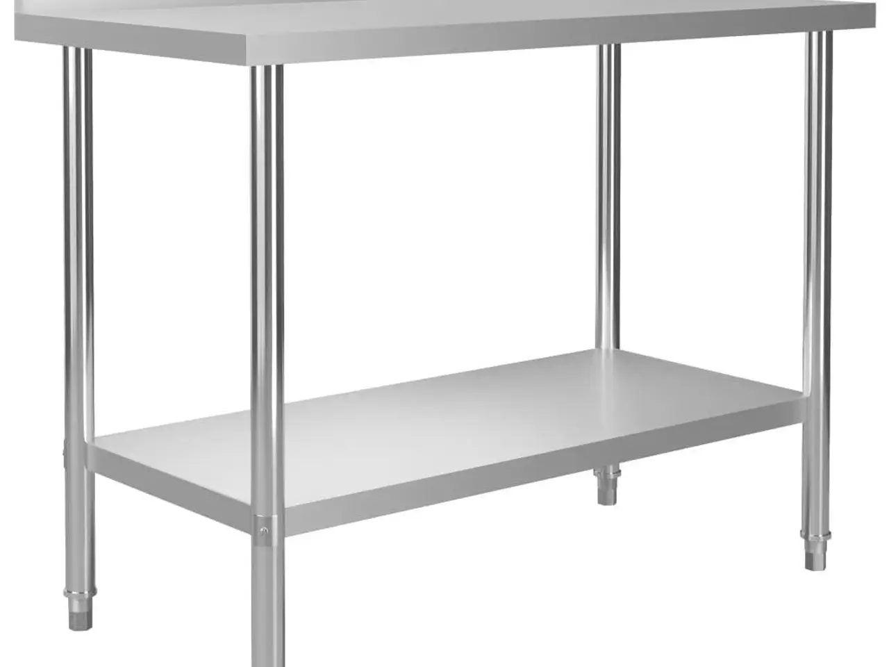 Billede 1 - Arbejdsbord til køkken med stænkplade 120×60×93 cm - rustfrit stål