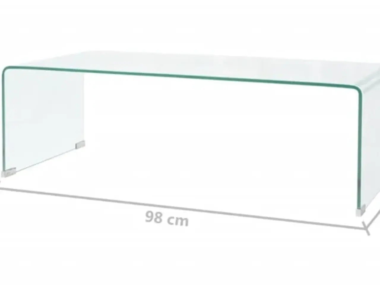 Billede 6 - Sofabord 98x45x30 cm hærdet glas transparent