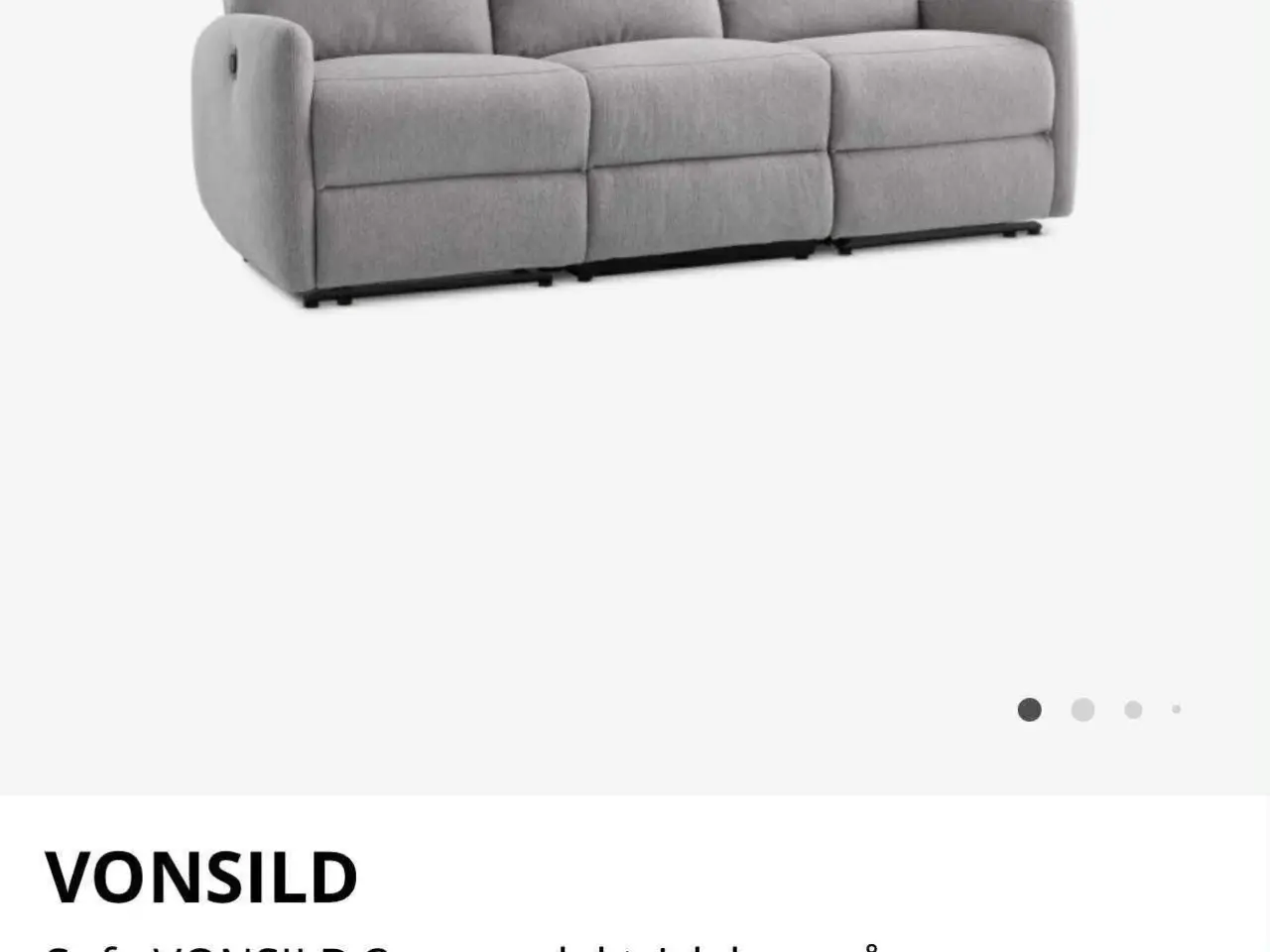 Billede 1 - VONSILD 3-personers sofa sælges
