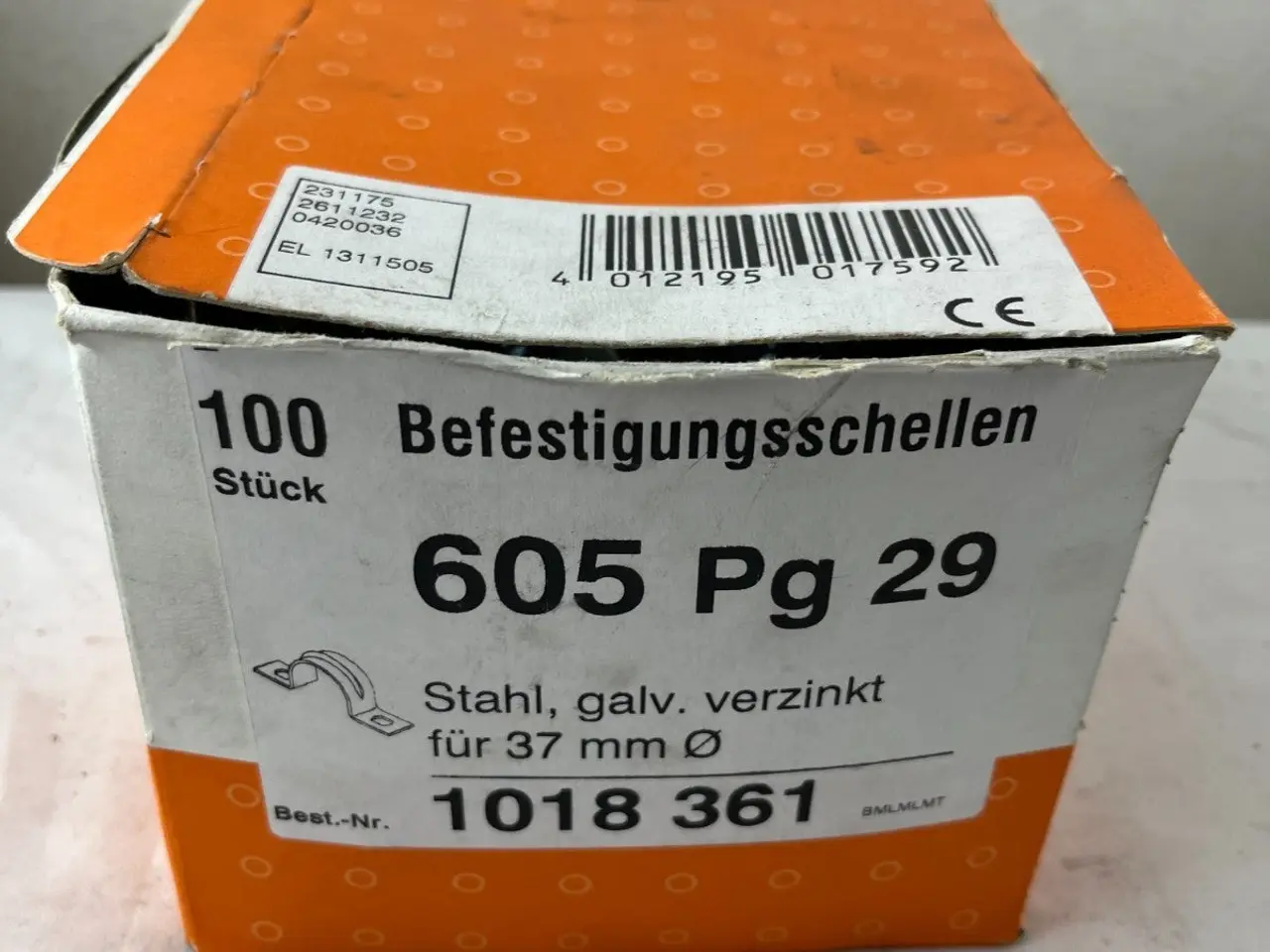 Billede 2 - OBO Bettermann 605 Pg 29 Befestigungsschellen 37mm