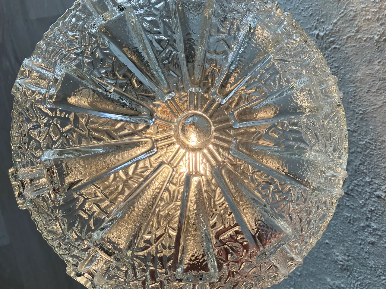 Billede 1 - Stor vintage Plafon i klart glas