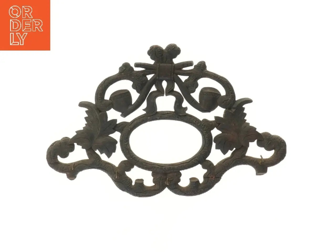 Billede 1 - Antik træ ornament ophæng med kroge (str. 37x24 cm)