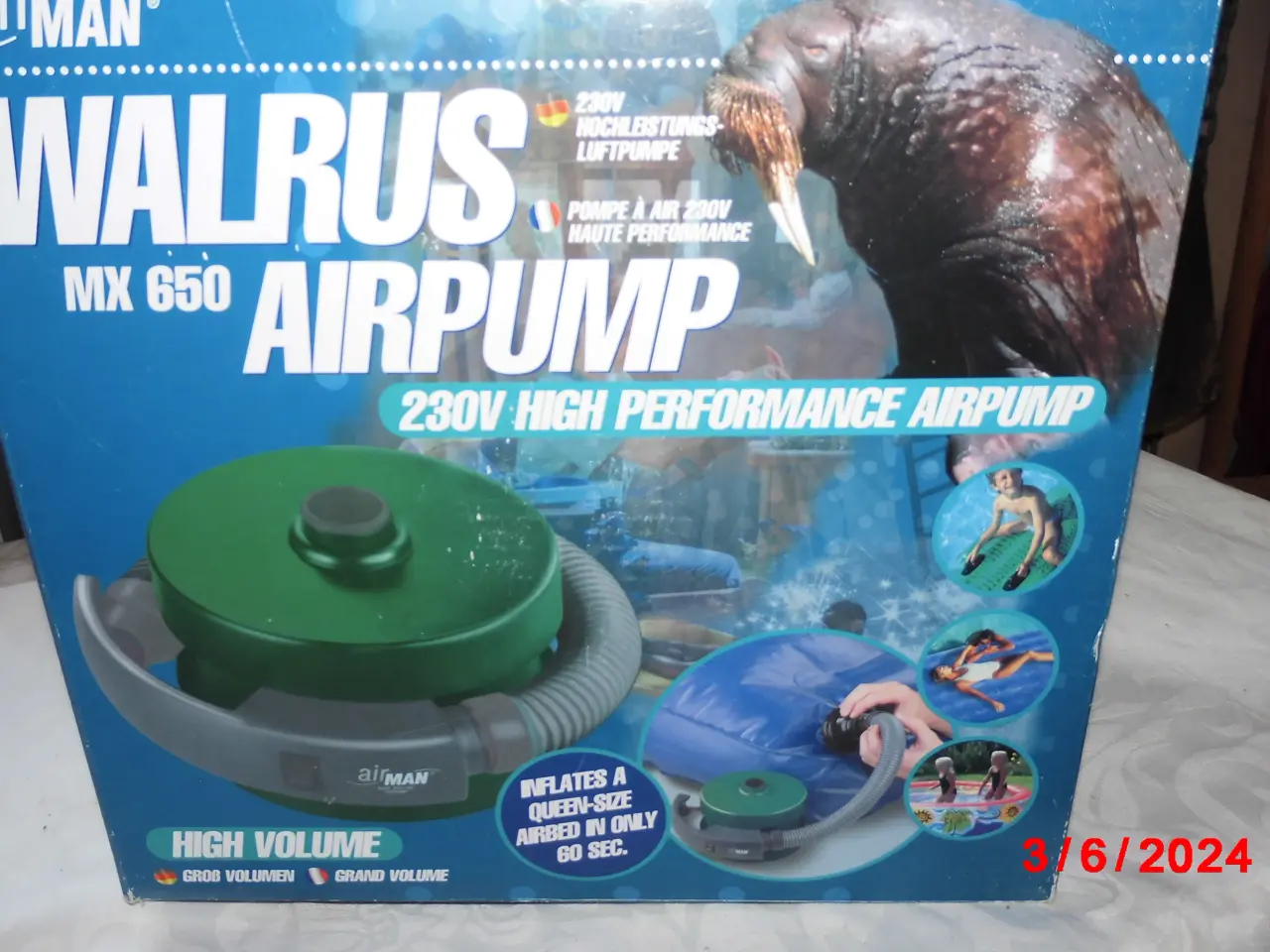 Billede 1 - Walrus 230V kraftig luftpumpe