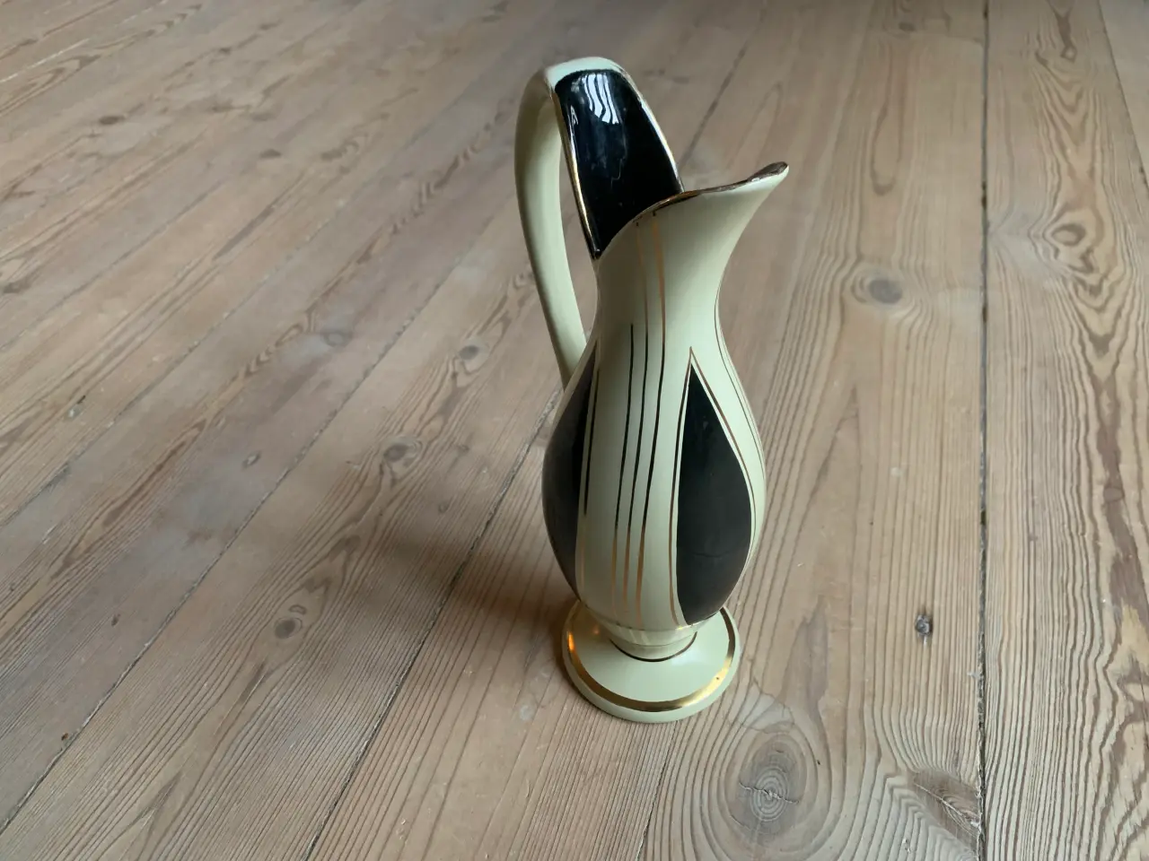 Billede 8 - Vase i guld, sort og beige, Vesttysk