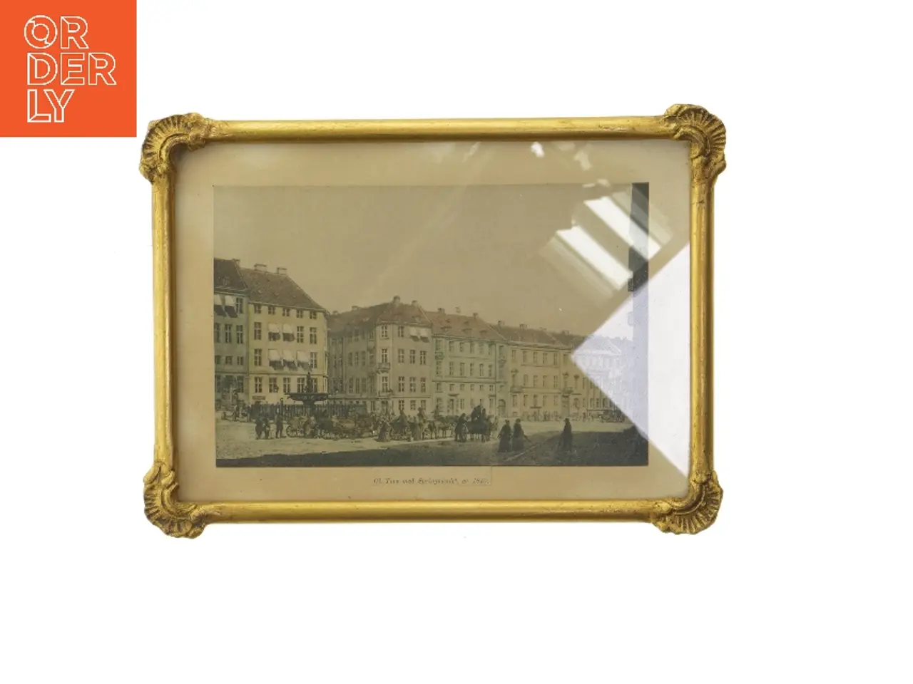 Billede 1 - Antik billede i gylden ramme (str. 25x18 cm)