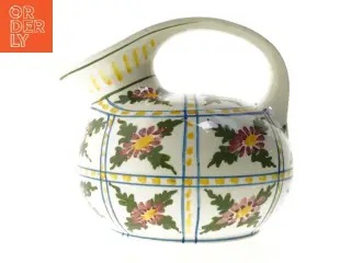 Keramikkande med blomstermotiv (str. Ø 20 cm)