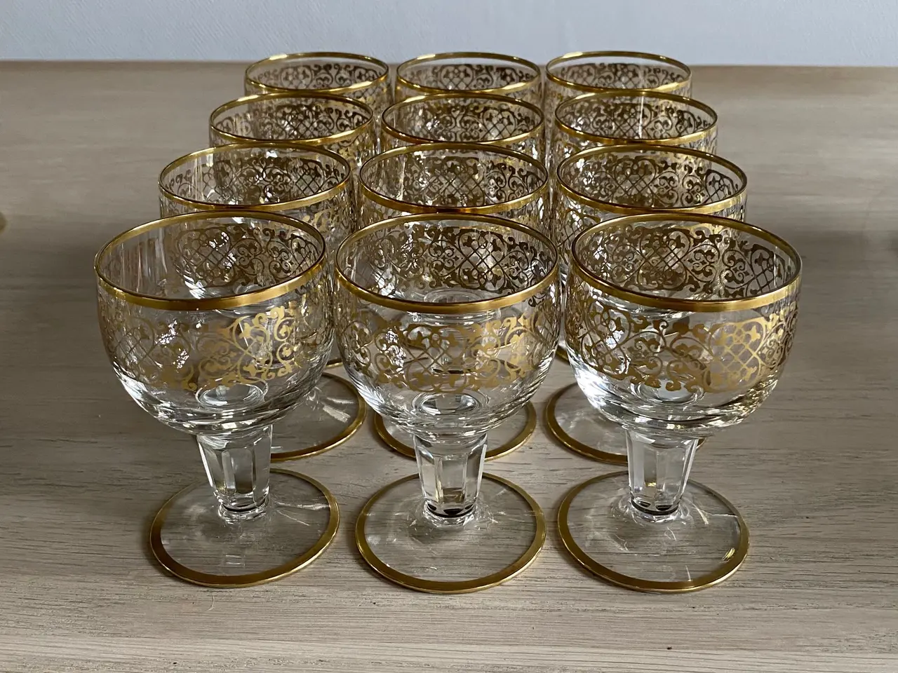 Billede 6 - Glas m/ guldkant og guldmønster